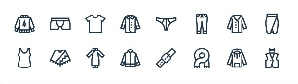 衣服线图标线性设置质量线设置图片下载