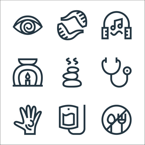 替代医学线图标线性集图片下载