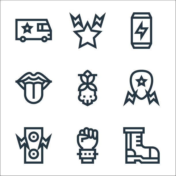 摇滚线图标线性设置质量线图片下载