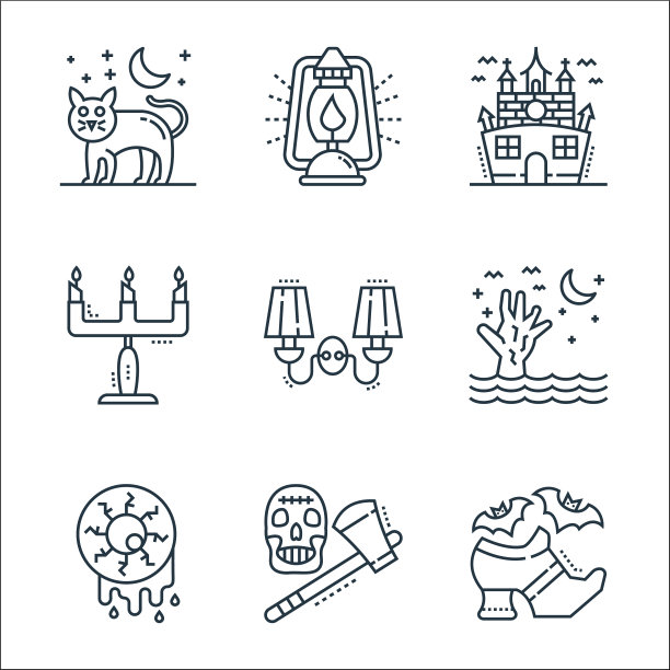 幽灵万圣节系列图标线性集质量图片下载