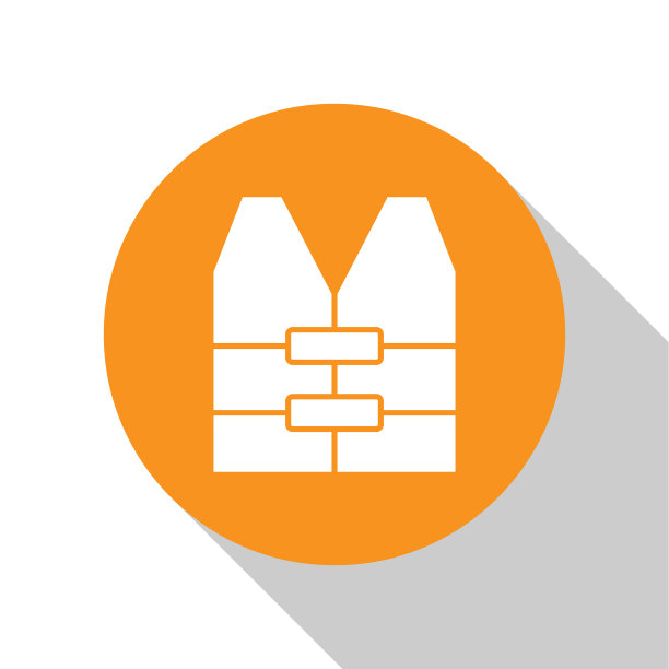 白色救生衣图标孤立在白色上图片下载