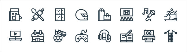 爱好线图标线性集质量线集图片下载