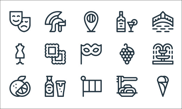 意大利线图标线集质量线集等图片下载