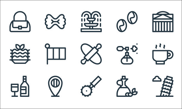 意大利线图标线集质量线集等图片下载