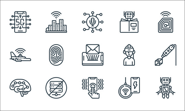 新兴技术产品线图标线性集质量图片下载