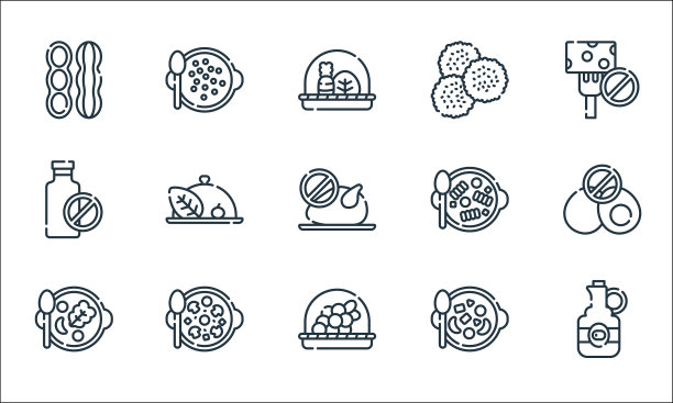 素食线图标线性设置质量线设置图片下载