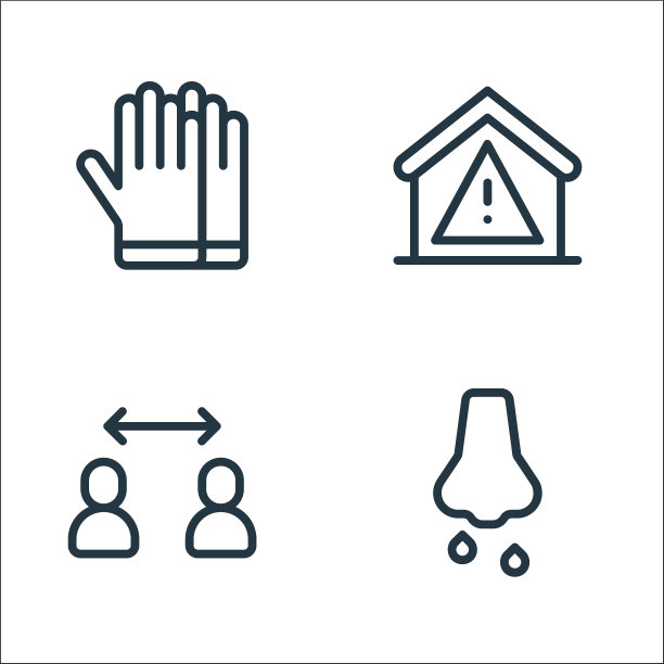 冠状病毒线图标线性集质量线图片下载