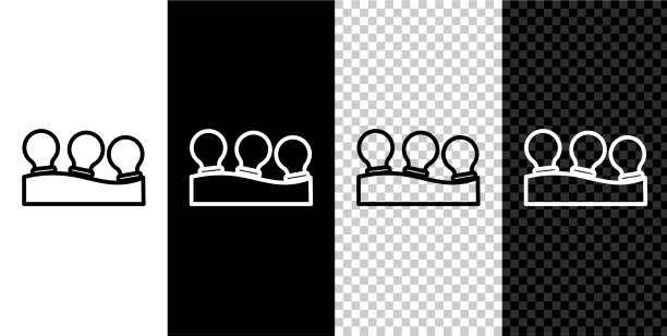 设定线真空罐图标隔离在黑色和图片下载