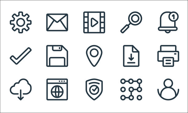 UI线图标线性集质量线集等图片下载