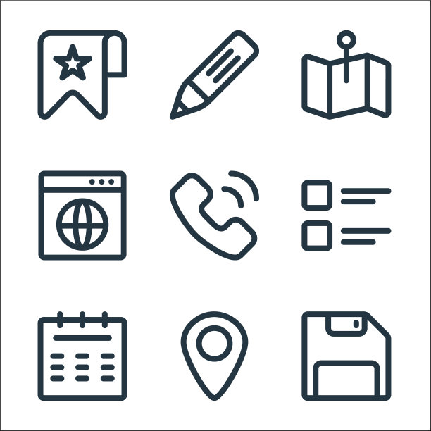 UI线图标线性集质量线集等图片下载