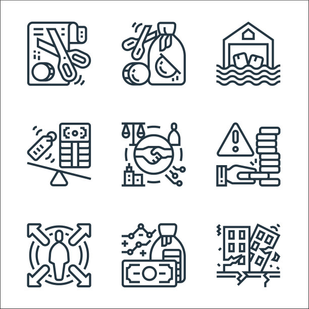 业务风险线图标线性集质量线图片下载