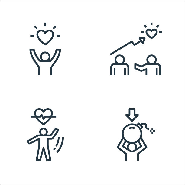 工作生活平衡线图标线性集质量图片下载