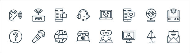 通讯线图标线性设置质量线图片下载