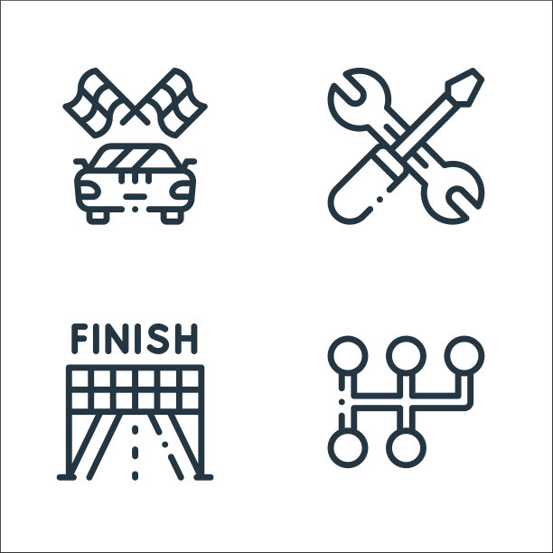 自动追线图标线性集质量线集图片下载