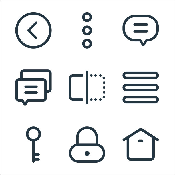 界面线图标线性集质量线集图片下载