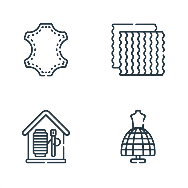 缝纫线图标线性集质量线集图片下载