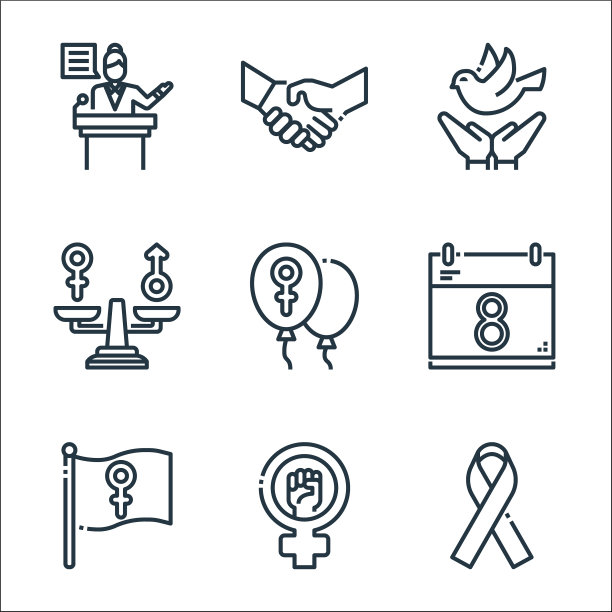 妇女日线图标线性设置质量线设置图片下载