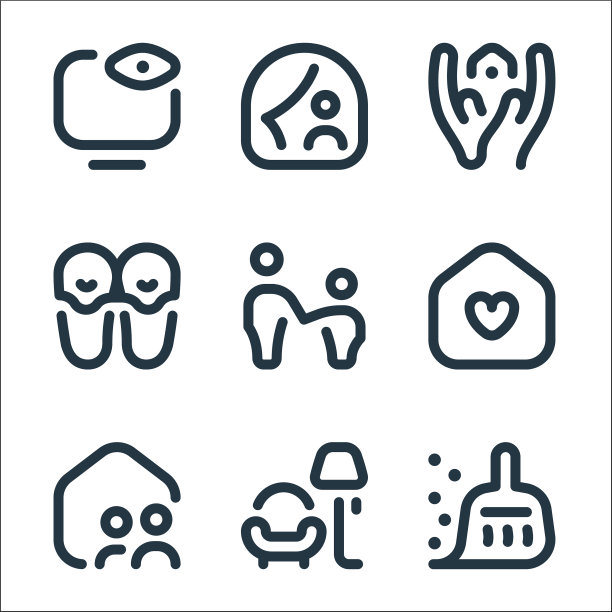 呆在家里线图标线性设置质量线图片下载