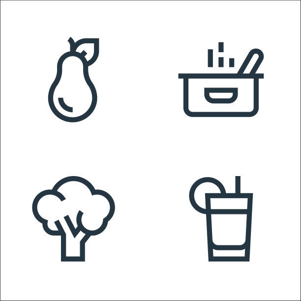 营养线图标线性集质量线集图片下载