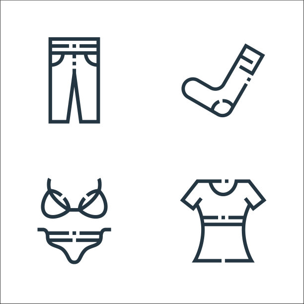 服装和服装系列图标线性设置质量图片下载