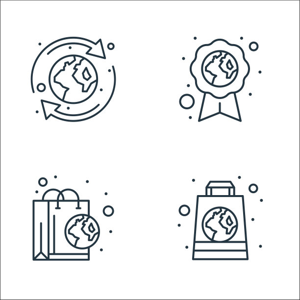 地球日线图标线性集质量线集图片下载