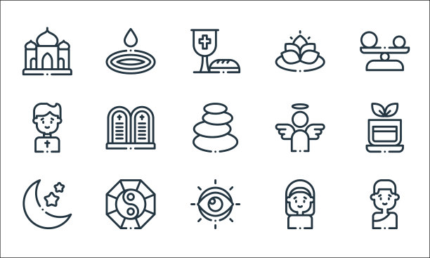 精神线图标线性集质量线集图片下载