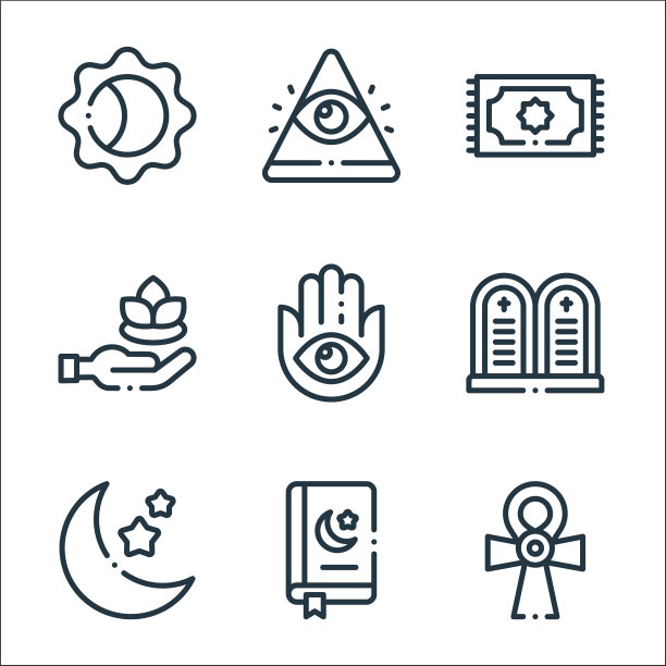 精神线图标线性集质量线集图片下载