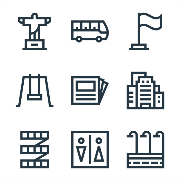 城市生活线图标线集质量线集图片下载