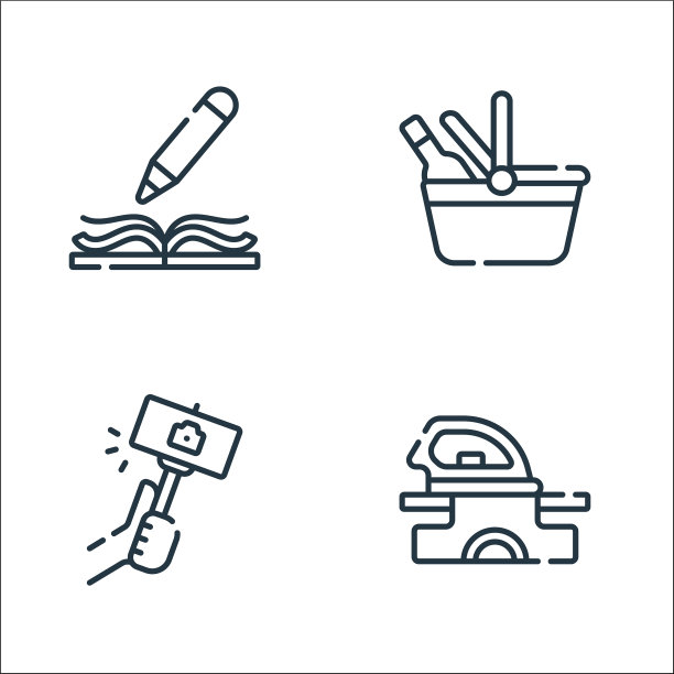 自由时间线图标线性集质量线集图片下载