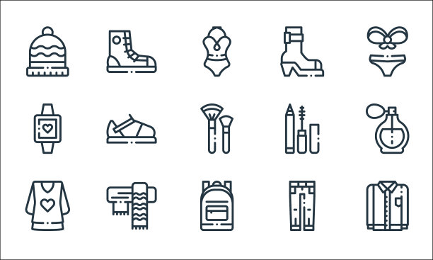 时尚线图标线性集质量线集图片下载