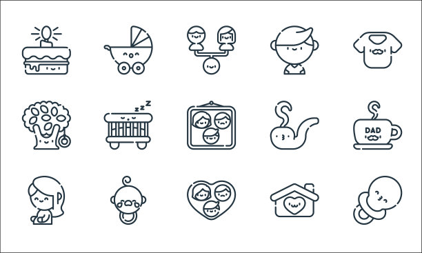 家族线图标线性集质量线集图片下载