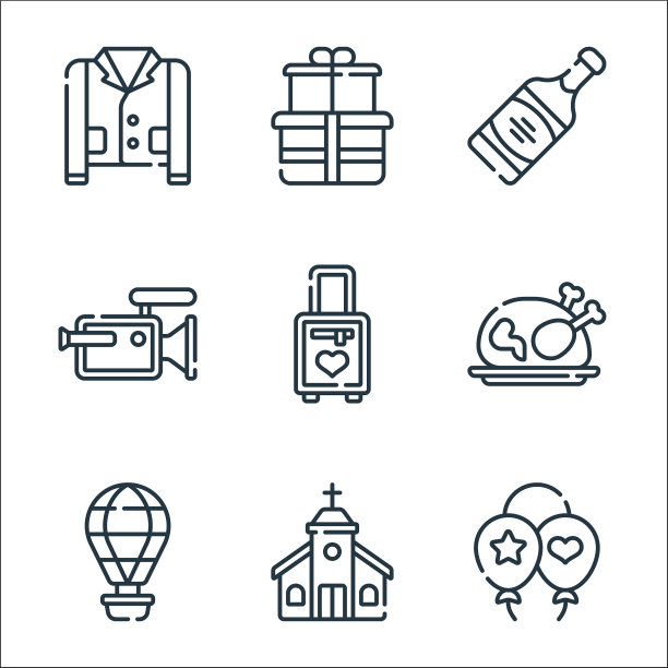 婚庆线图标线集质量线集图片下载