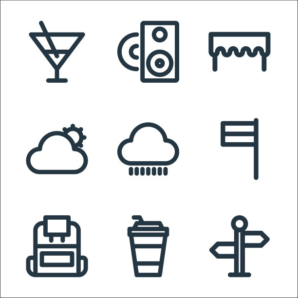 假日线图标线性集质量线集图片下载