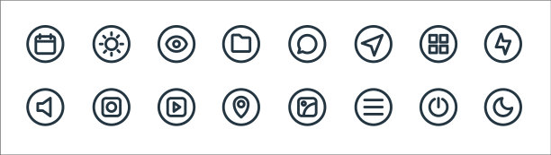 基本的UI线图标线性集质量线集图片下载