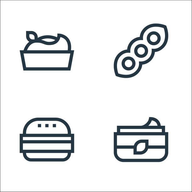 素食线图标线性集质量线集等图片下载