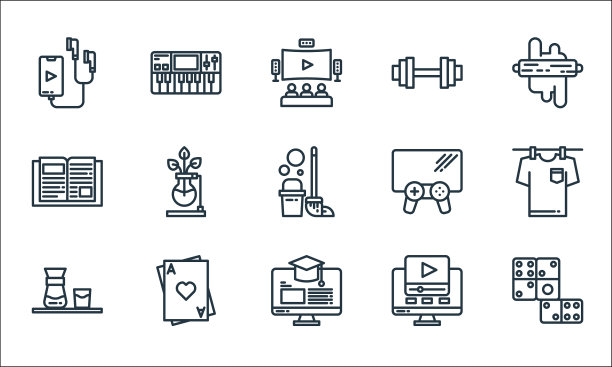 呆在家里线图标线性设置质量线图片下载