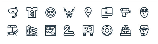 水上公园线图标线性设置质量线设置图片下载