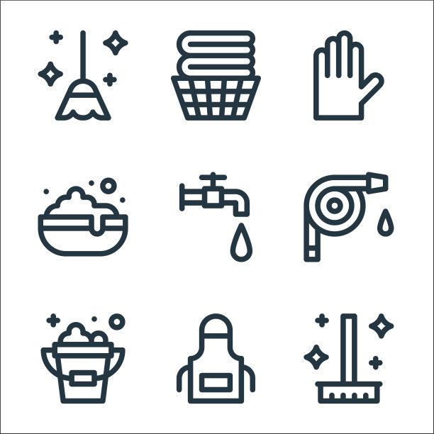 清洁线图标线性集质量线集图片下载