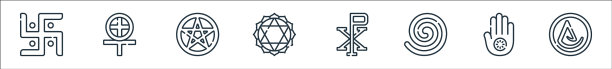 精神符号线图标线性集质量图片下载