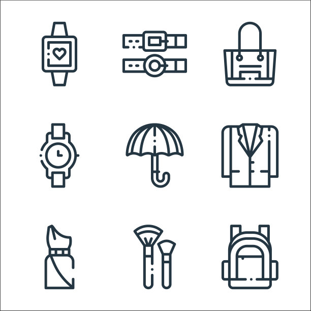 时尚线图标线性集质量线集图片下载