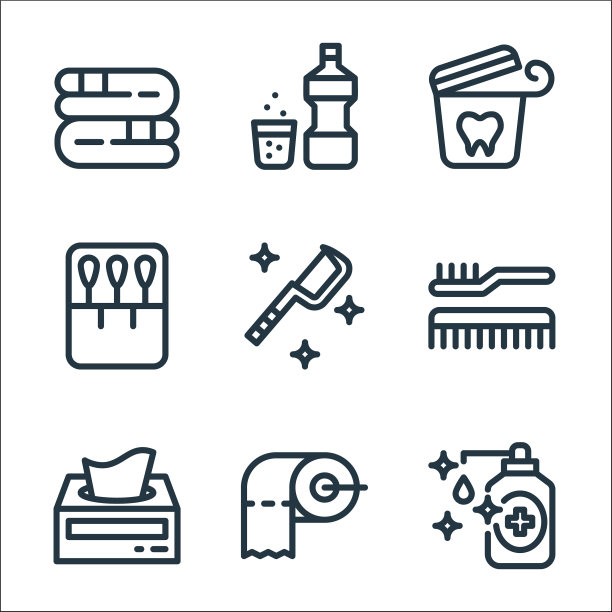 个人卫生线图标线性集质量图片下载