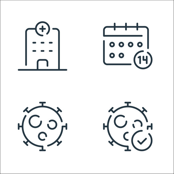 冠状病毒线图标线性集质量线图片下载