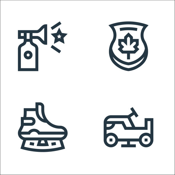 曲棍球线图标线性集质量线集图片下载