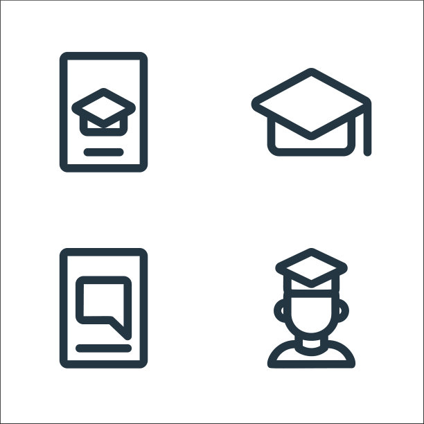 在线学习线图标线性集质量图片下载