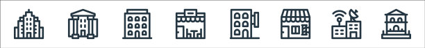 城市建筑线图标线性设置质量线图片下载