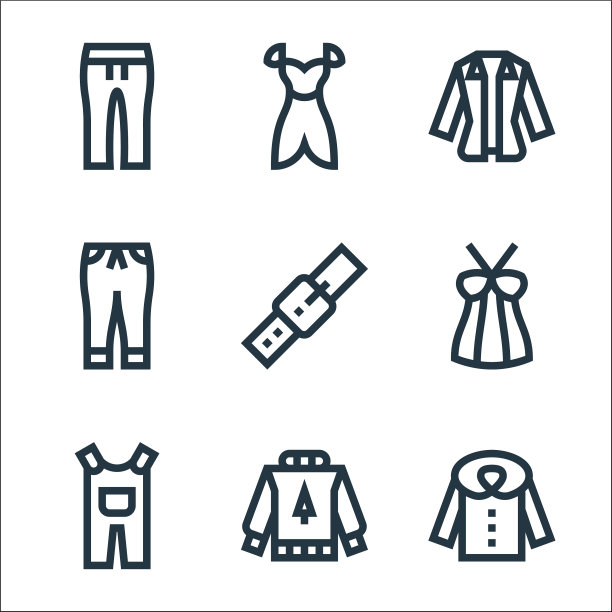 衣服线图标线性设置质量线设置图片下载