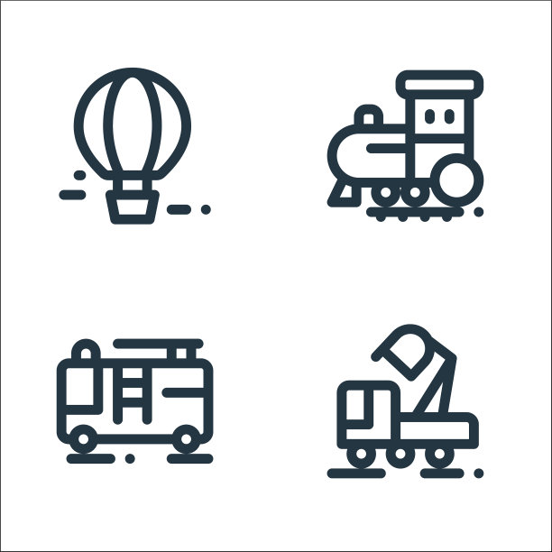 车辆线图标线性集质量线集图片下载