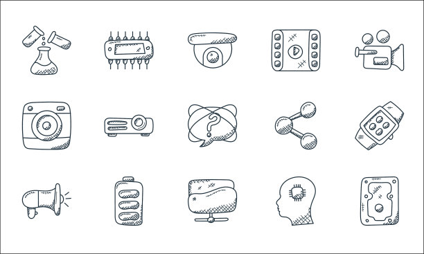 技术线图标线性集质量线集图片下载