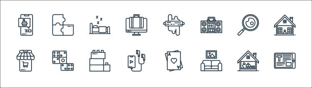 呆在家里线图标线性设置质量线图片下载