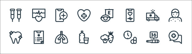 运行状况线图标线性集质量线集图片下载